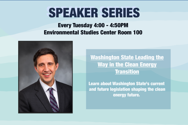 Event flyer with headshots of Washington State Representative Alex Ramel. He is wearing a suit and tie and is smiling at the camera.
